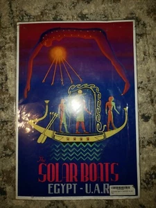 Solar Boats Sun God Egypt U.A.R. Vintage World Travel Art Poster Print 13"X19" - Picture 1 of 1