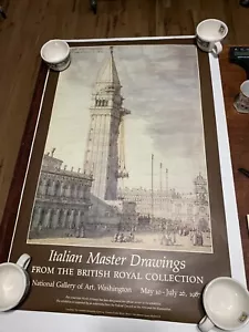 Italienischer Meister Zeichnung Plakat Canaletto 1987 Ausstellung - Bild 1 von 8