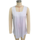 Tank Top Front Pleated Trim Loose Fitting Summer Sleeveless Vest (White S) BST