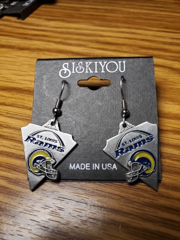 ST. LOUIS RAMS DANGLE EARRINGS - NEW Cover