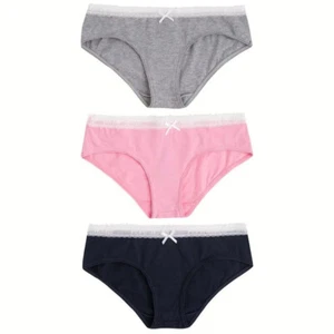 Pack de 3 calzoncillos bragas con ribete de encaje PEPE para niñas 11-12 años 3 colores - Imagen 1 de 4