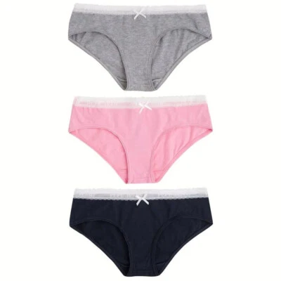 Pack de 3 calzoncillos bragas con ribete de encaje PEPE para niñas 11-12 años 3 colores Foto 1 de 4