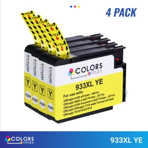 Compatible with HP 933XL Ink Cartridge Yellow 17ml combo pack x4 - Picture 1 of 5