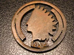 1903 Indian Head Cent Cut Out For Jewelry - Picture 1 of 4