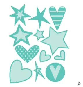 Stars and Hearts Cuttlebug dünnes Metall Stanzenset 2003466 KOSTENLOSER Magnet/Aufbewahrungskoffer - Bild 1 von 6