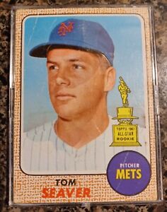 1968 TOPPS #45 TOM SEAVER HOF NY METS. ALL STAR ROOKIE CARD