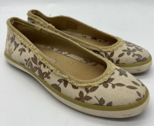 Keds Flats Slip On Shoes Size 5 Tan Floral Slip On Comfortable - Picture 1 of 8