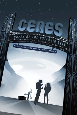 NASA Space Travel Recruitment Poster Ceres Queen of the Asteroid Belt Wall Art - Image 1 of 2