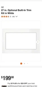New 27 in. Optional Built-In Trim Kit in White - Picture 1 of 3