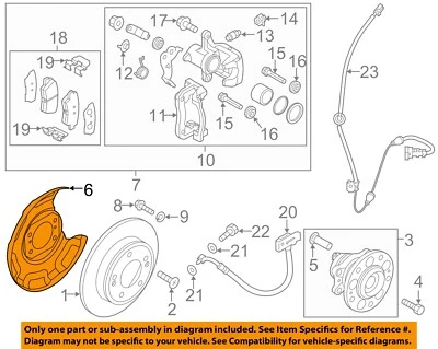 KIA OEM 14-16 Soul Disc Brake-Rear-Dust Shield Left 58390B2000 Foto 1 de 2