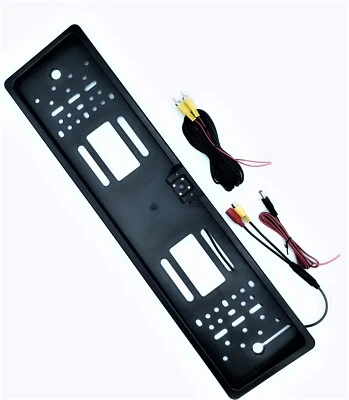 GENERICO Kit Porta Targa Con Telecamera A 4 Flash Led Retromarcia Per Telaio Europeo