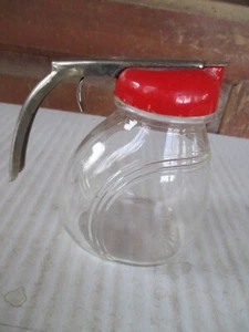 VINTAGE ANDROCK SYRUP DISPENSER RED PLASTIC LID - VERY GOOD CLEAN CONDITION! - Picture 1 of 4