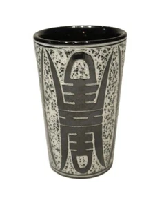 Japanische Mid Century Modern signierte Kunstkeramik Vase ca. 4,5" x 3" braun - Bild 1 von 3