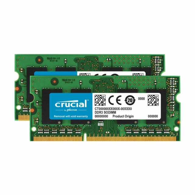 Crucial CT2KIT102464BF160B 8GB DDR3/DDR3L 1600 MT/S   204-Pin Memory - 2 Pieces