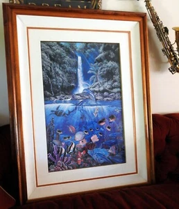 Christian Riese Lassen Eternal Rainbow Sea Framed Koa wood SIGNED edition Art - Picture 1 of 12