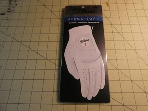 1 Titleist Perma-Soft White Leather Men's Golf Glove Sz Large WORN ON LEFT HAND - Picture 1 of 3