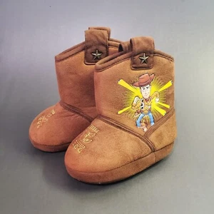 Disney Pixar Toy Story 4 Woody Cowboy Brown Boot Slippers Costume SZ S 5/6 G - Picture 1 of 5