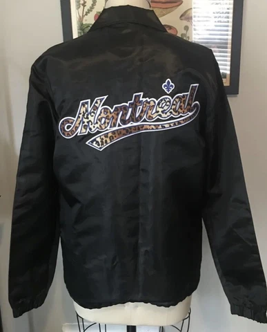 Montreal Expos Starter Satin Jacket Lightweight M Leopard Print Lining Excellent Cover