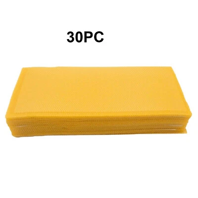 30 PCS Beeswax Foundation Bee Hive Wax Frames Beekeeping Honeycomb Sheet Base - Image 1 of 4