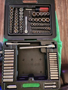 Craftsman 107 pc. socket set 1/4"/ 3/8"/ 1/2" drives, hand wrenches & case USA - Picture 1 of 12