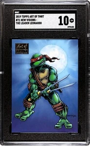 2019 TOPPS ART of TMNT #71 NEW VISIONS - THE LEADER LEONARDO SGC 10 GEM MINT - Picture 1 of 2