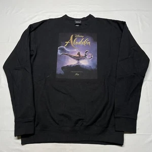 Disney Aladdin Sweatshirt Mens Small Black Pullover 90s Movie Hipster Hip Hop - Picture 1 of 8