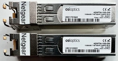 NETGEAR COMPATIBLE AGM734 AGM734-10G-OSI OPTICS 10GBASE-T  Copper RJ-45 to SFP+ - Image 1 of 3