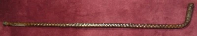 Antique Walking Stick Blackthorn Wood Fine Silver 1903 3 Pence End Cap 32" Tall - Image 1 of 4
