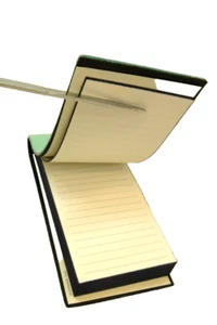 Graphic Image Flip Notepad 3x5" Leather Cover Refillable 142 Pages Robin's Egg - Picture 1 of 4