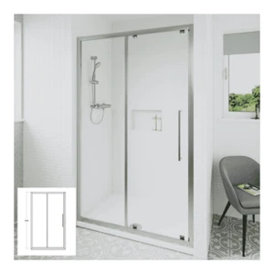 Kubo Slider Door Enclosure Ideal Standard Silver Trim 1000mm T7378EO - Picture 1 of 21