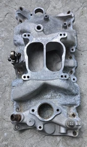 Vintage Edelbrock Small Block Chevy Aluminum Intake Manifold 2101 Dual Plane - Picture 1 of 16