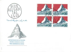 E0059 Switzerland FDC 1965 Swiss Alps anniversary of first ascent of Matterhorn - Picture 1 of 2