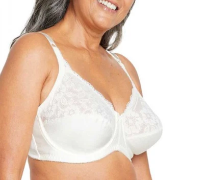 Sujetador Berlei Curves clásico con aros de encaje Y5568B talla 16E nuevo con etiquetas blanco PVP $64,95 Foto 1 de 4