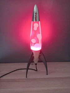 Vintage Mathmos Telstar Rocket Lava Lamp Red Liquid, Silver Base and Top - Picture 1 of 12