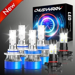 For Chevy Silverado 1500 2007-15 - 6x 6000K LED Headlight Hi/Lo&Fog Bulbs Kits - Picture 1 of 18