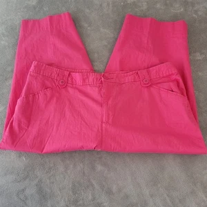 Pantalones para mujer ciervo blanco 22W Plus Capri rosa ligeros cremallera bolsillos mosca cómodos - Imagen 1 de 8