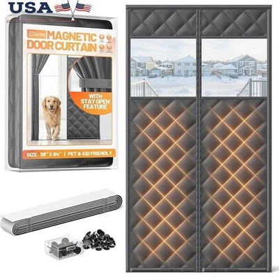 Bloque de cortina de puerta con aislamiento magnético corrientes de frío fácil instalación protección de invierno Foto 1 de 4