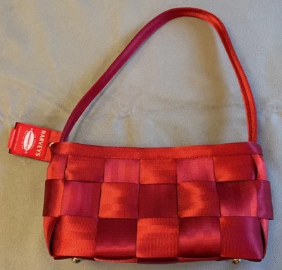 Harvey's Seatbelt Bag lunch tote, red;  11 inches by 6 by 4; great condition - Image 1 of 4