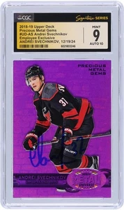 Andrei Svechnikov Hurricanes Signed 2018-19 Upper Deck /199 CGC 9/10 Rookie Card - Picture 1 of 3