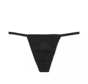 VS PINK BLACK LACE THONG - Picture 1 of 3