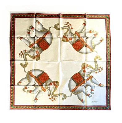 Bufanda vintage de elefante de seda Jim Thompson Foto 1 de 4