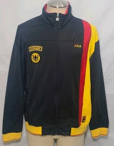Vintage Fila Germany Track Jacket Soccer Full Zip 90s Black ~ Size Medium Used  - Picture 1 of 11