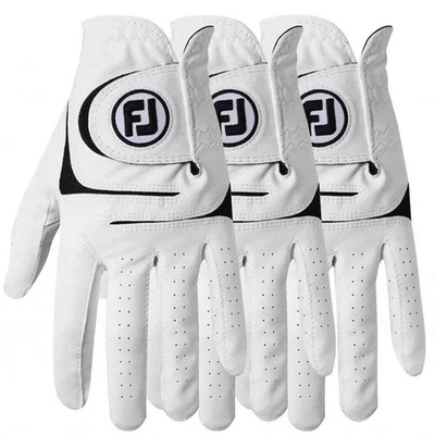 MARKENLOS 3Pack Footjoy Herren Golf Handschuhe Pearl White Weathersof Linke Hand DE
