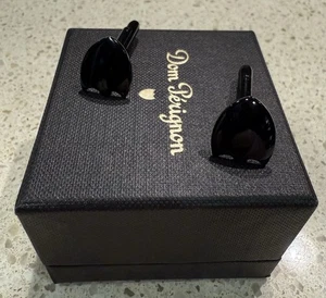 🥂Manschettenknöpfe Dom Pérignon schwarz, Originalkarton, BRANDNEU - Bild 1 von 4