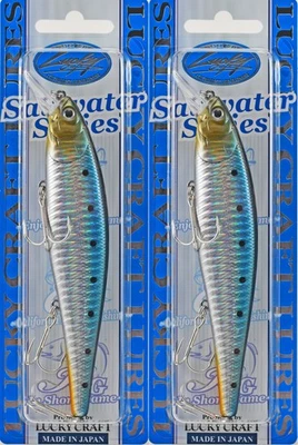 (LOTE DE 2) LUCKY CRAFT SW POINTER 128SP 5" 1OZ SWPT128-702 SARDINA CEBRA K7204 Foto 1 de 2