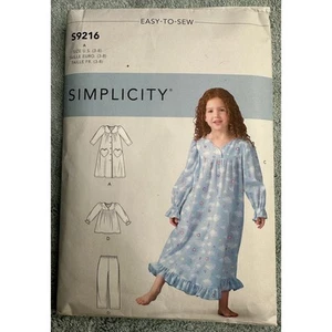 Simplicity S9216 Sewing Pattern UNCUT Children's Sleepwear - Picture 1 of 5
