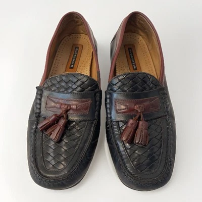 Florsheim Black/Brown Leather Tassel Moc Toe Loafers Size 9.5EEE Men's  - Image 1 of 4