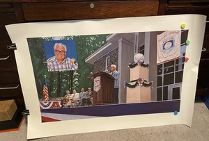 Harry Caray Hall Of Fame Poster 1989! Chicago Cubs Cardstock Poster 38x25! - Picture 1 of 5