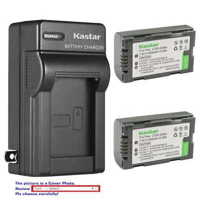 Kastar Battery AC Wall Charger for Panasonic CGR-D08 PV-GS11 PV-GS12 PV-DV953