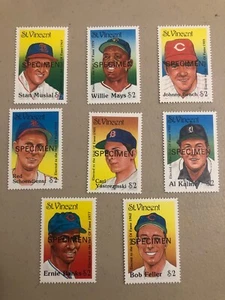 St. Vincent Hall Of Fame Baseball Player Stamps ⚾️ Promo Specimen Issue ⚾️ Mays - Picture 1 of 9